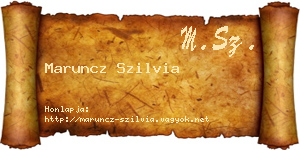 Maruncz Szilvia névjegykártya
